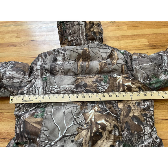 Realtree Hunting Puffer Jacket Mens L Brown Camouflage Long Sleeve Full Zip - Picture 5 of 11